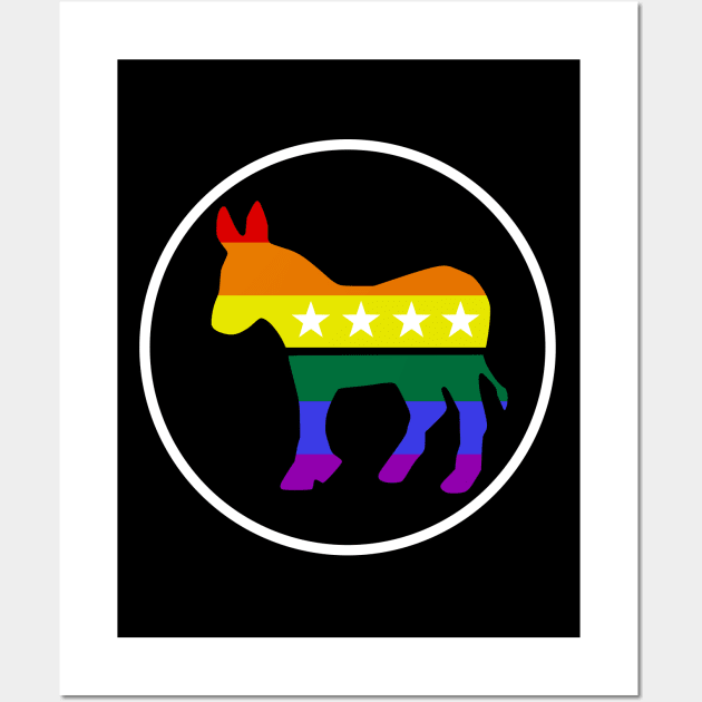 Rainbow LGBT Democrat Donkey Wall Art by Shared Reality Shop